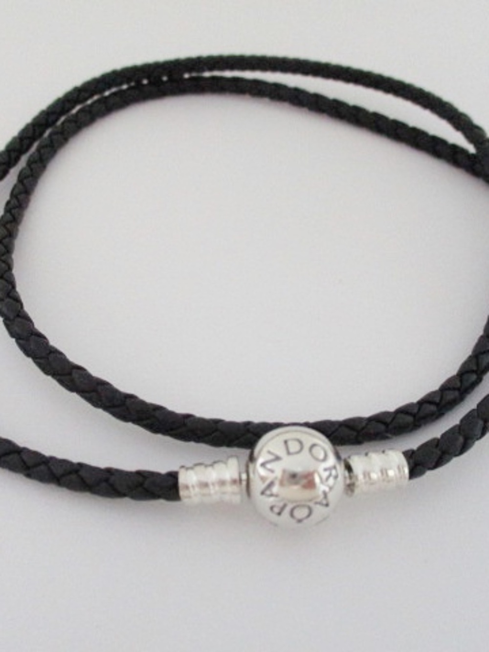 PANDORA - Pandora Moments Double Black Leather Bracelet